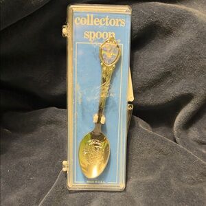 Silver Tone Corpus Christi Texas Collectors Spoon with Blue Emblem